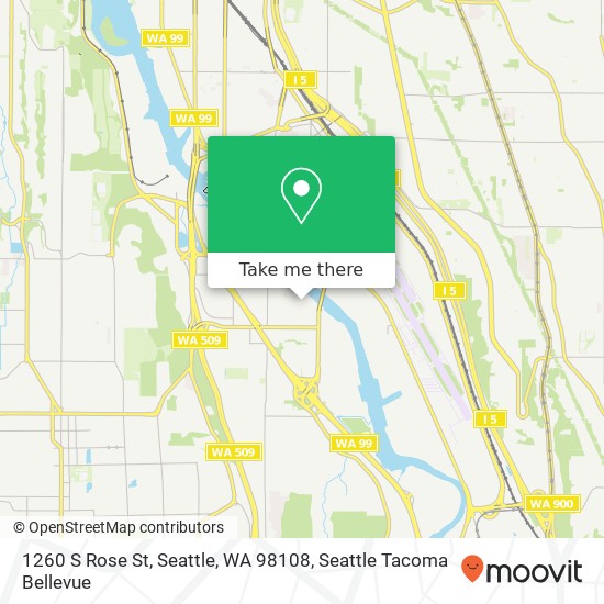 Mapa de 1260 S Rose St, Seattle, WA 98108