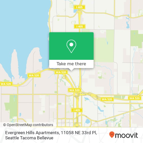 Evergreen Hills Apartments, 11058 NE 33rd Pl map