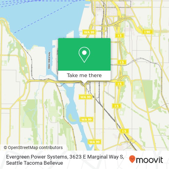 Mapa de Evergreen Power Systems, 3623 E Marginal Way S
