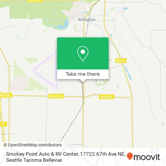 Mapa de Smokey Point Auto & RV Center, 17722 67th Ave NE