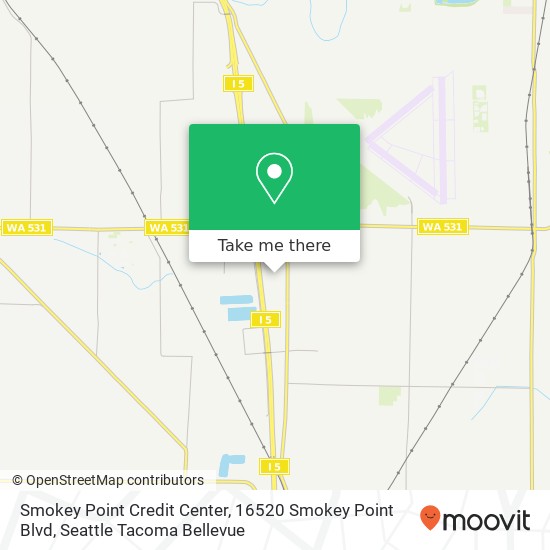 Mapa de Smokey Point Credit Center, 16520 Smokey Point Blvd