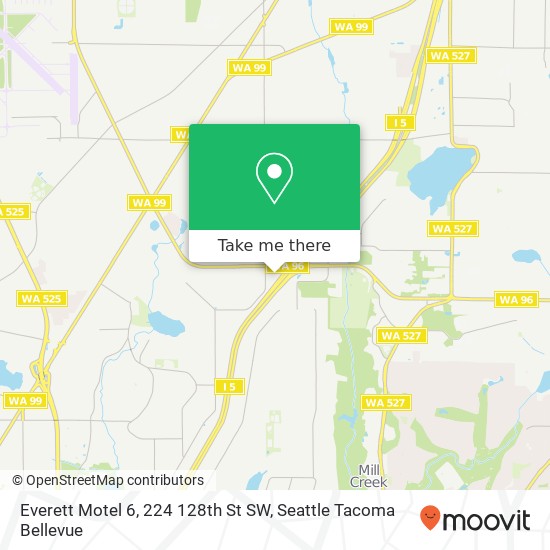 Mapa de Everett Motel 6, 224 128th St SW