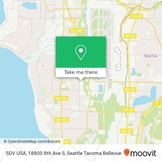 Mapa de SDV USA, 18800 8th Ave S