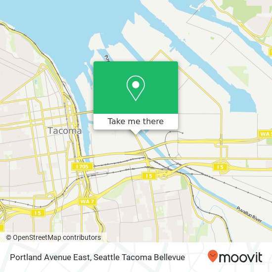 Mapa de Portland Avenue East, Portland Ave E, Tacoma, WA 98421, USA