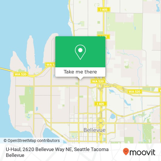 Mapa de U-Haul, 2620 Bellevue Way NE