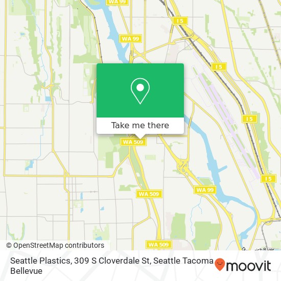 Mapa de Seattle Plastics, 309 S Cloverdale St