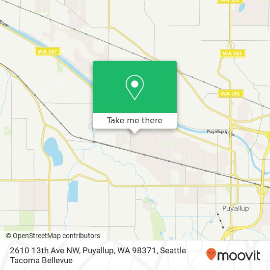 Mapa de 2610 13th Ave NW, Puyallup, WA 98371