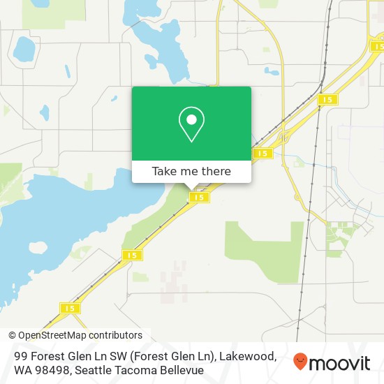 Mapa de 99 Forest Glen Ln SW (Forest Glen Ln), Lakewood, WA 98498