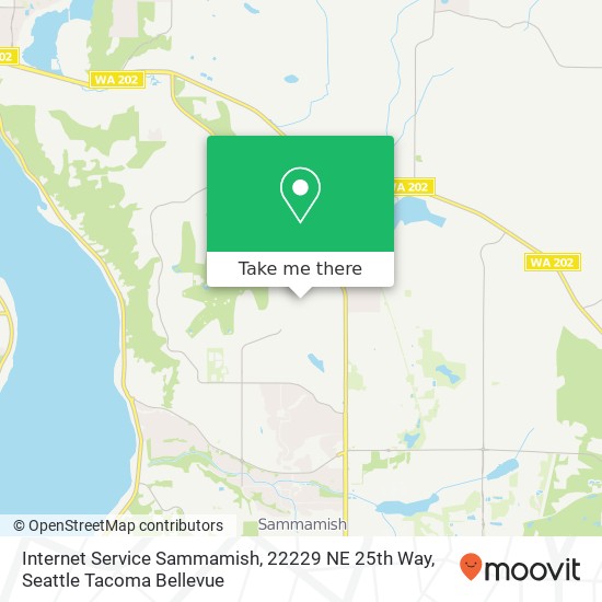 Mapa de Internet Service Sammamish, 22229 NE 25th Way
