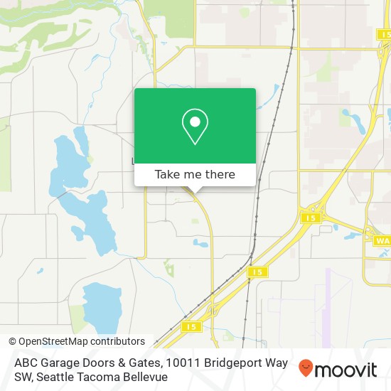 Mapa de ABC Garage Doors & Gates, 10011 Bridgeport Way SW