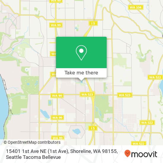 Mapa de 15401 1st Ave NE (1st Ave), Shoreline, WA 98155