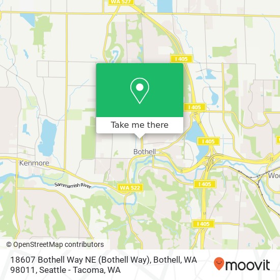 Mapa de 18607 Bothell Way NE (Bothell Way), Bothell, WA 98011