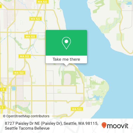 Mapa de 8727 Paisley Dr NE (Paisley Dr), Seattle, WA 98115
