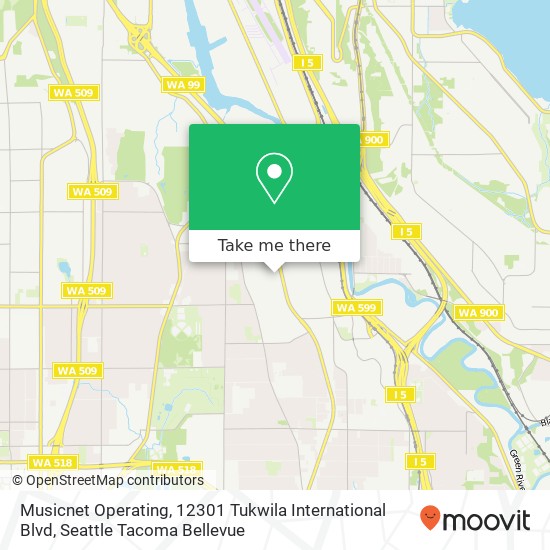 Mapa de Musicnet Operating, 12301 Tukwila International Blvd