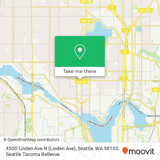 Mapa de 4500 Linden Ave N (Linden Ave), Seattle, WA 98103