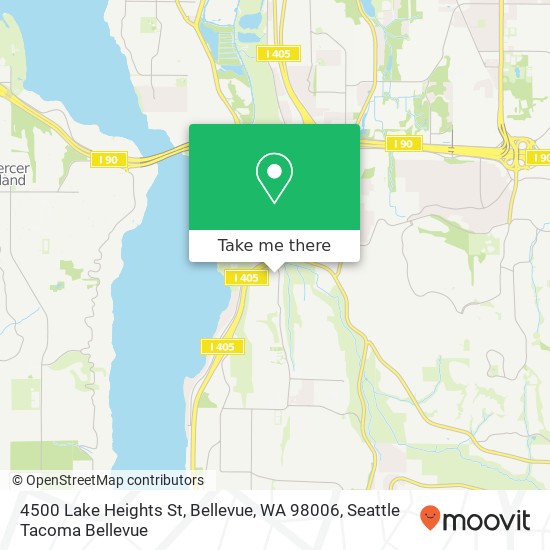 Mapa de 4500 Lake Heights St, Bellevue, WA 98006