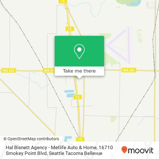 Hal Bisnett Agency - Metlife Auto & Home, 16710 Smokey Point Blvd map