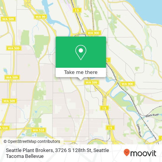 Mapa de Seattle Plant Brokers, 3726 S 128th St