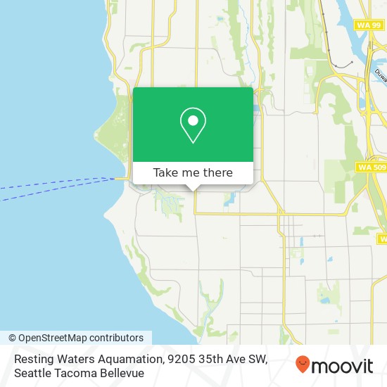 Mapa de Resting Waters Aquamation, 9205 35th Ave SW