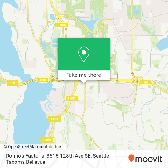 Romio's Factoria, 3615 128th Ave SE map