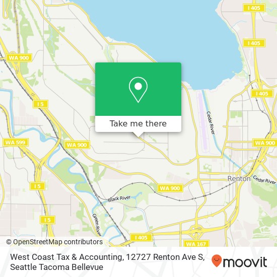 Mapa de West Coast Tax & Accounting, 12727 Renton Ave S