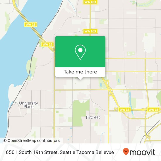 Mapa de 6501 South 19th Street, 6501 South 19th Street, Tacoma, WA 98466, USA