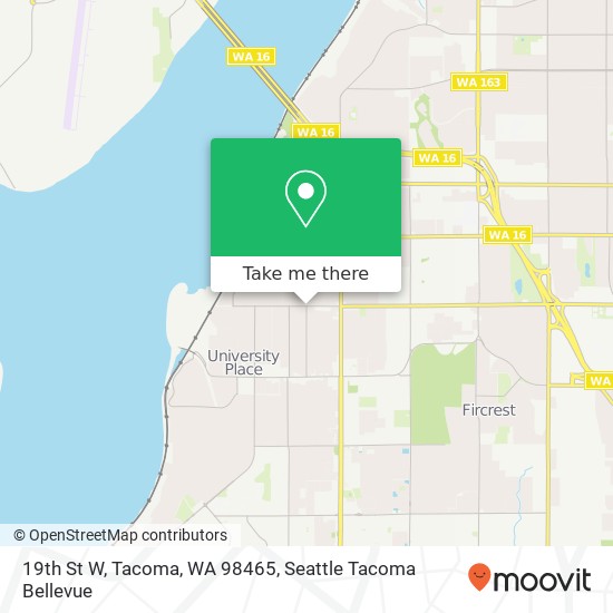 Mapa de 19th St W, Tacoma, WA 98465