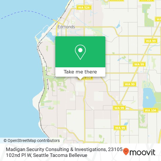 Mapa de Madigan Security Consulting & Investigations, 23105 102nd Pl W