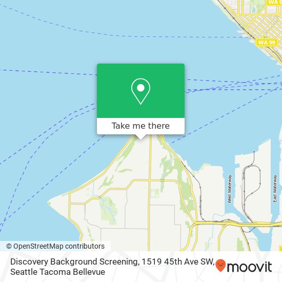 Mapa de Discovery Background Screening, 1519 45th Ave SW