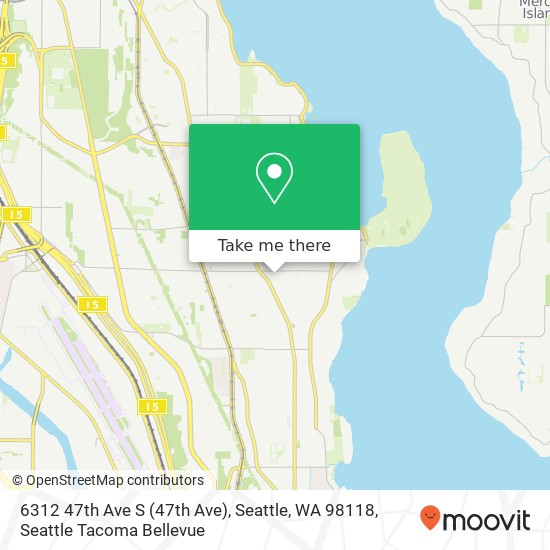 Mapa de 6312 47th Ave S (47th Ave), Seattle, WA 98118