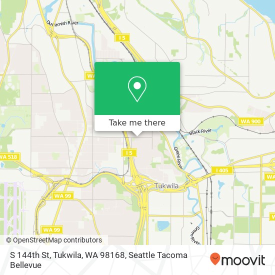 Mapa de S 144th St, Tukwila, WA 98168