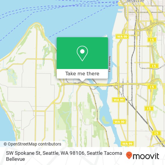 Mapa de SW Spokane St, Seattle, WA 98106