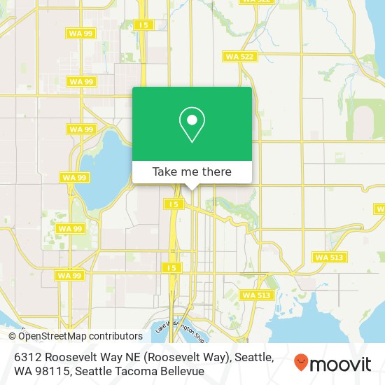 Mapa de 6312 Roosevelt Way NE (Roosevelt Way), Seattle, WA 98115