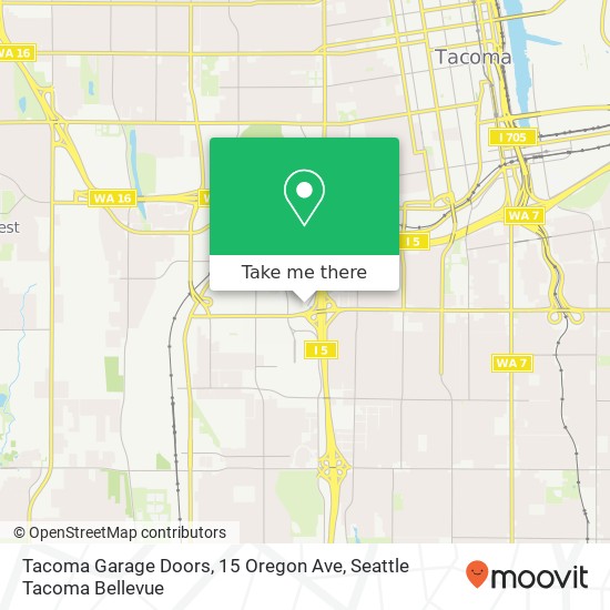 Mapa de Tacoma Garage Doors, 15 Oregon Ave