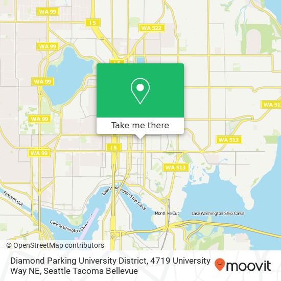 Mapa de Diamond Parking University District, 4719 University Way NE