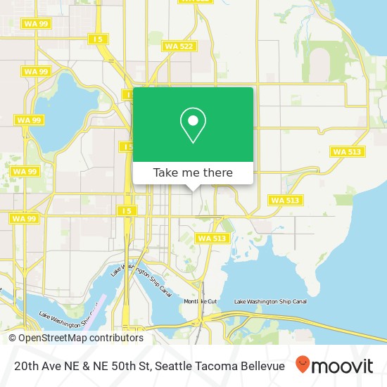 20th Ave NE & NE 50th St map