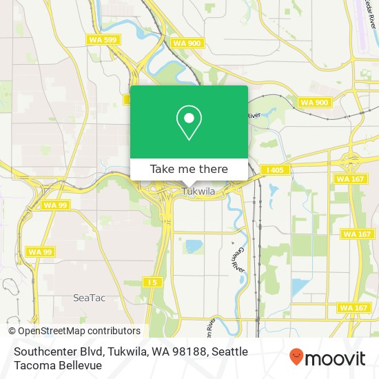 Mapa de Southcenter Blvd, Tukwila, WA 98188