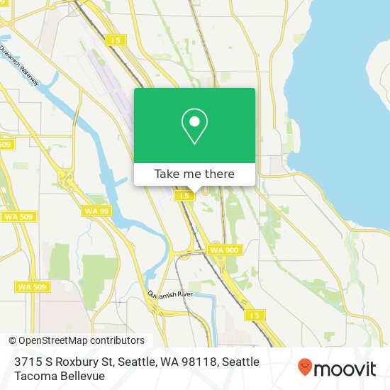 Mapa de 3715 S Roxbury St, Seattle, WA 98118