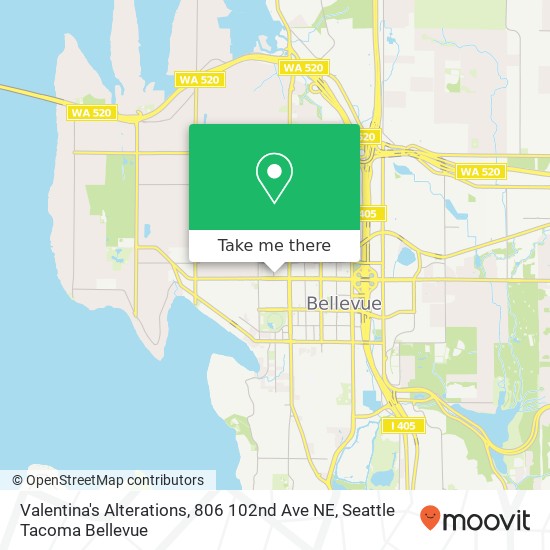 Mapa de Valentina's Alterations, 806 102nd Ave NE