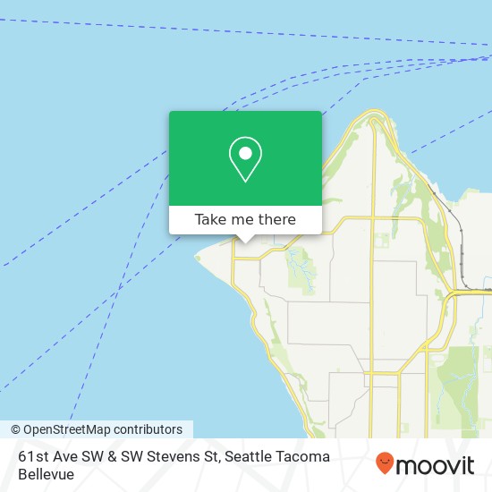 61st Ave SW & SW Stevens St map