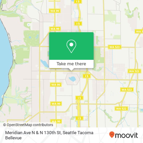 Meridian Ave N & N 130th St map