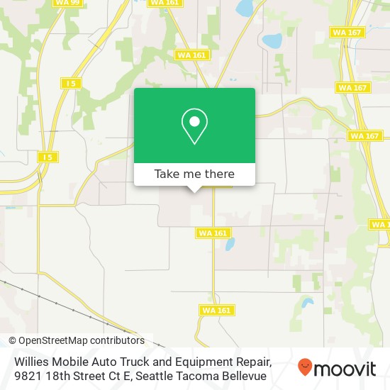 Willies Mobile Auto Truck and Equipment Repair, 9821 18th Street Ct E map