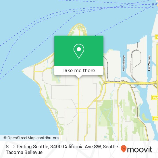 Mapa de STD Testing Seattle, 3400 California Ave SW