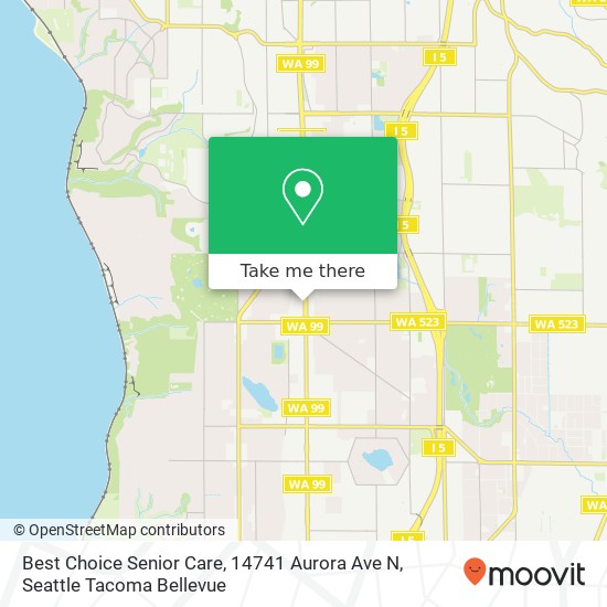 Mapa de Best Choice Senior Care, 14741 Aurora Ave N