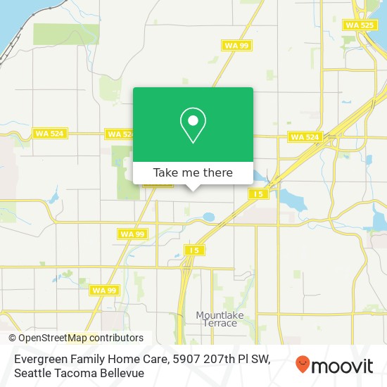 Mapa de Evergreen Family Home Care, 5907 207th Pl SW