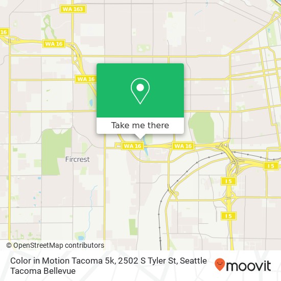 Color in Motion Tacoma 5k, 2502 S Tyler St map