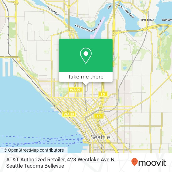 Mapa de AT&T Authorized Retailer, 428 Westlake Ave N