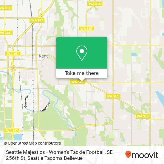 Mapa de Seattle Majestics - Women's Tackle Football, SE 256th St