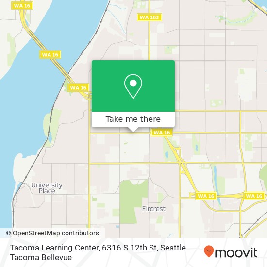 Mapa de Tacoma Learning Center, 6316 S 12th St