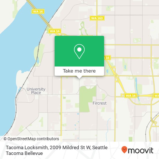 Mapa de Tacoma Locksmith, 2009 Mildred St W